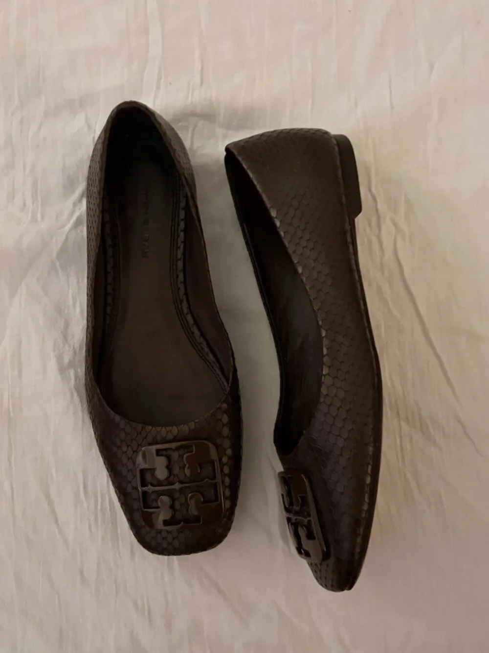 Tory Burch Georgia Snakeskin Ballet Flats
